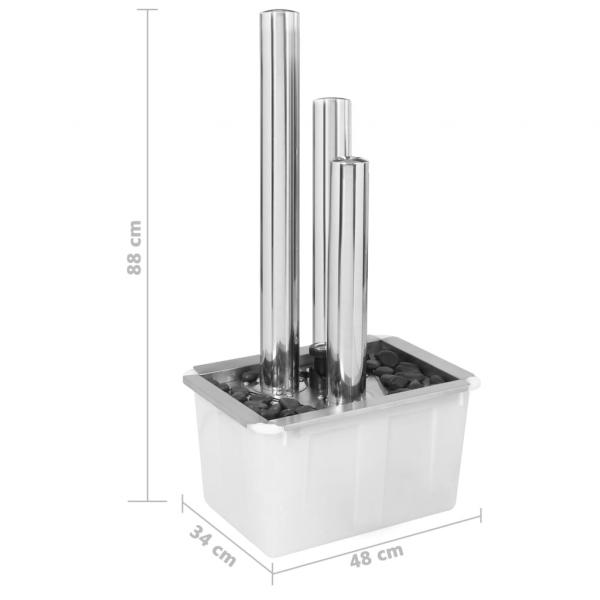 Gartenbrunnen Silbern 48x34x88 cm Edelstahl