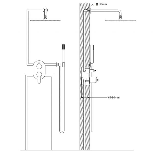 Duschsystem Edelstahl 201 Silbern