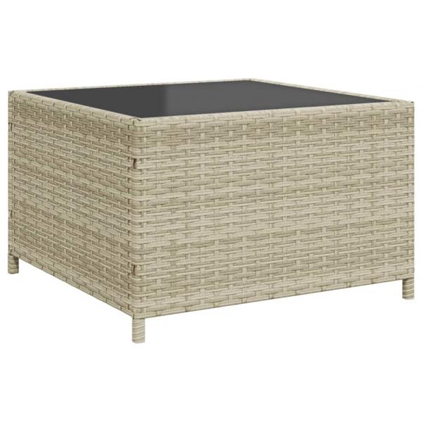 Gartensofa in L-Form mit Tisch und Kissen Hellgrau Poly Rattan