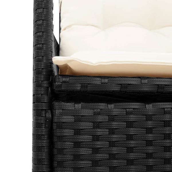 Gartensessel mit Kissen 2 Stk. Verstellbar Schwarz Poly Rattan