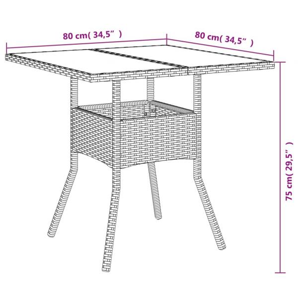 5-tlg. Garten-Essgruppe mit Kissen Beige Poly Rattan Akazie