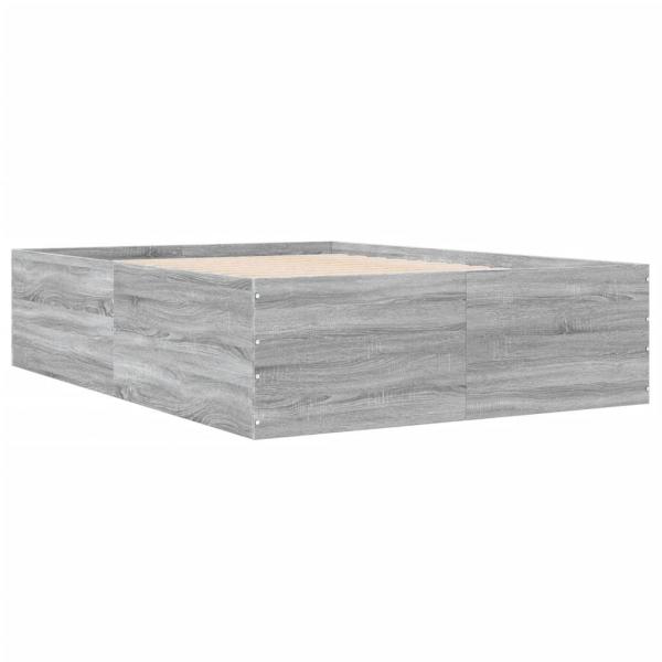 Bettgestell Grau Sonoma 135x190 cm Holzwerkstoff