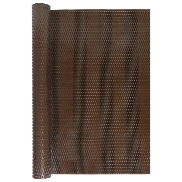 Balkon-Sichtschutz Braun und Schwarz 600x100 cm Poly Rattan