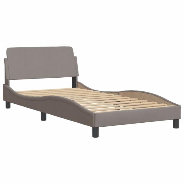 Bett mit Matratze Taupe 100x200 cm Stoff