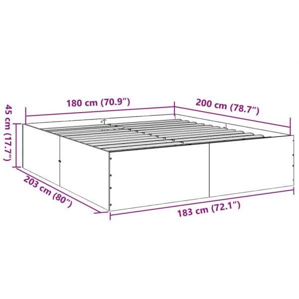 Bettgestell Weiß 180x200 cm Holzwerkstoff