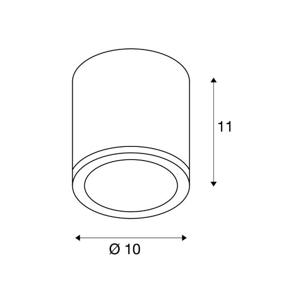 SLV SITRA CEILING Outdoor Deckenleuchte, TCR-TSE, IP44, rund, anthrazit (231545)