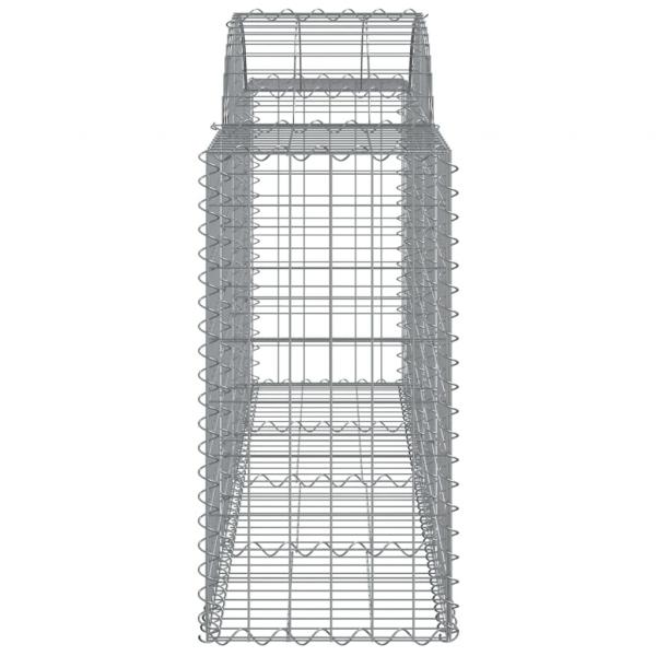 Gabionen mit Hochbogen 40 Stk. 200x50x80/100cm Verzinktes Eisen