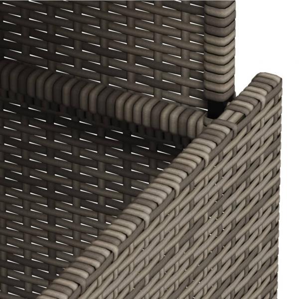 Gartentisch Grau 100x55x73 cm Poly Rattan und Akazienholz