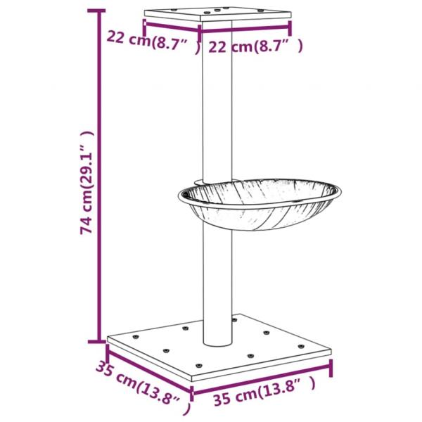 Kratzbaum mit Sisal-Kratzsäule Dunkelgrau 74 cm