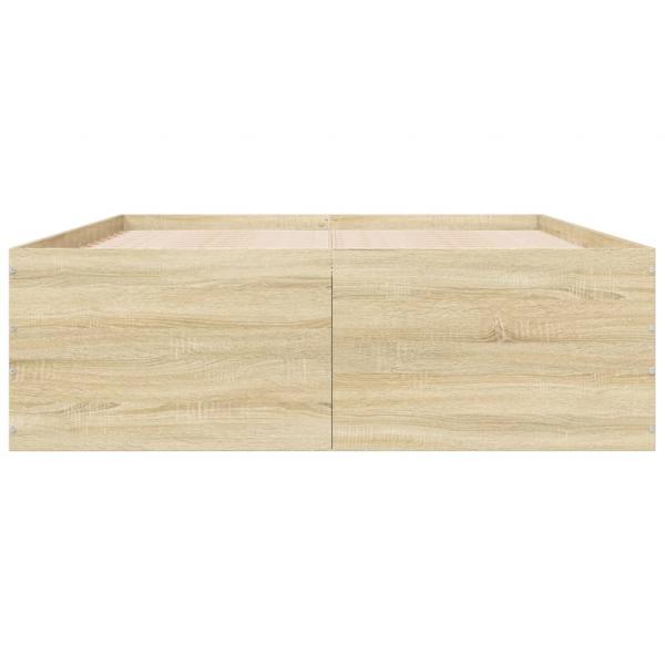 Bettgestell Sonoma-Eiche 140x200 cm Holzwerkstoff