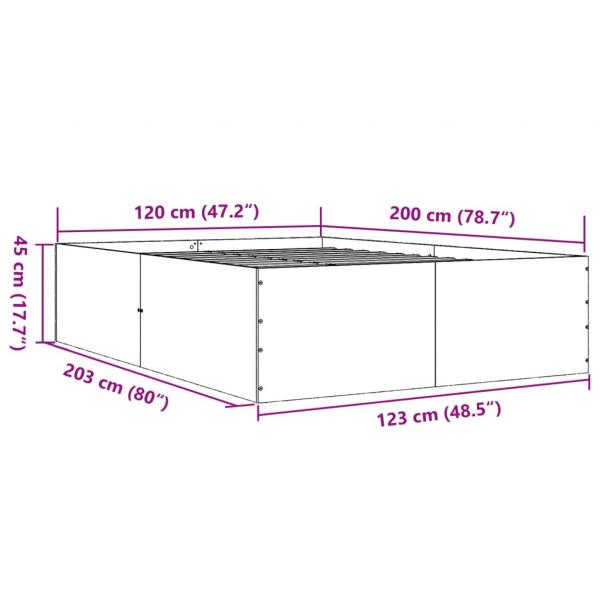 Bettgestell Schwarz 120x200 cm Holzwerkstoff