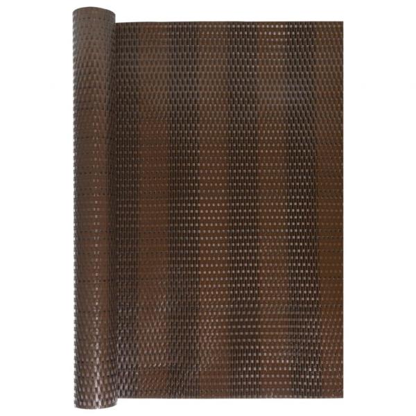 Balkon-Sichtschutz Braun und Schwarz 600x80 cm Poly Rattan