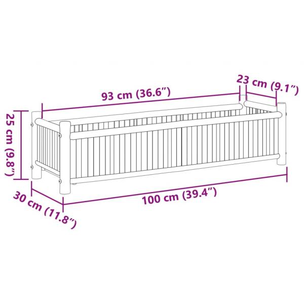 Pflanzkübel 100x30x25 cm Bambus