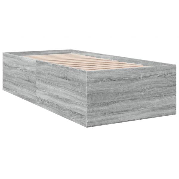 Bettgestell Grau Sonoma 75x190 cm Holzwerkstoff