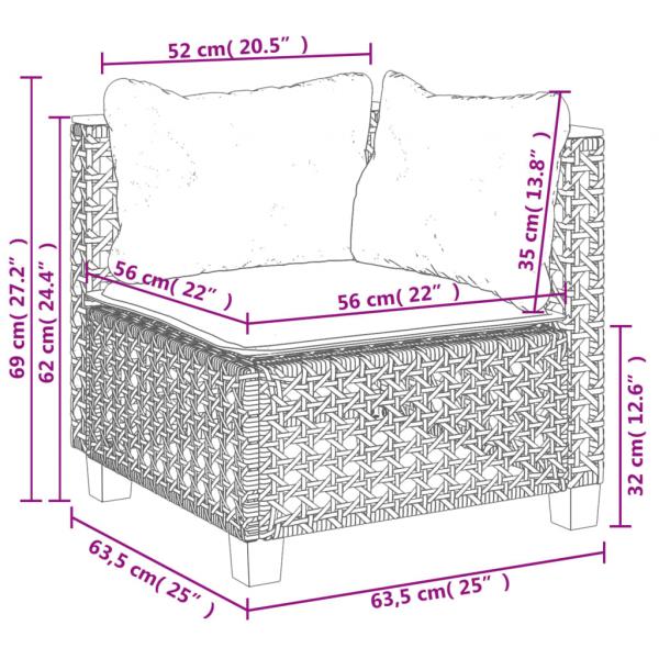 5-tlg. Garten-Sofagarnitur mit Kissen Schwarz Poly Rattan