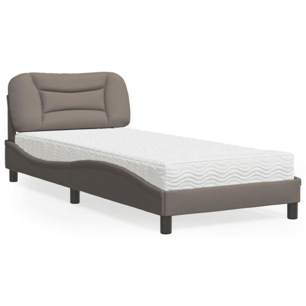 ARDEBO.de - Bett mit Matratze Taupe 80x200 cm Stoff