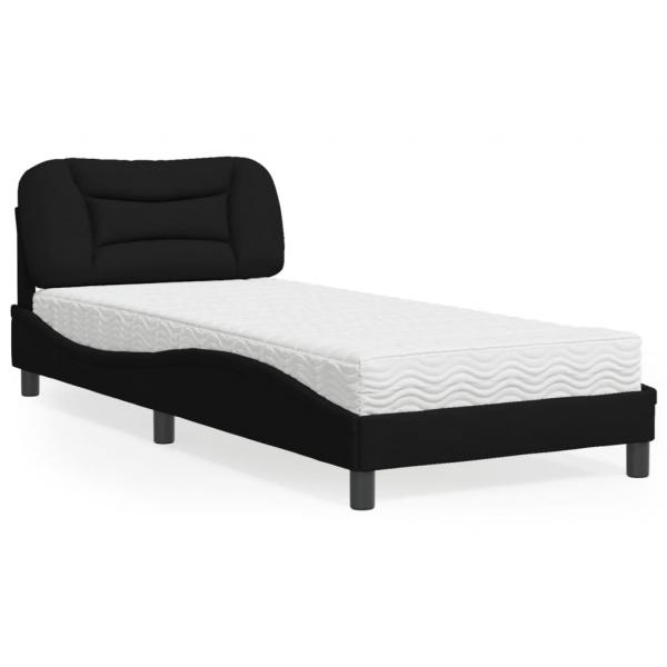 ARDEBO.de - Bett mit Matratze Schwarz 80x200 cm Stoff