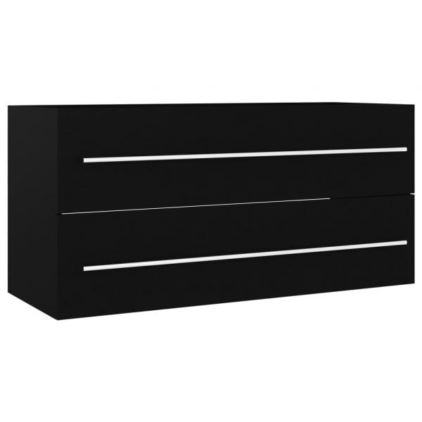 Waschbeckenunterschrank Schwarz 100x38,5x48 cm Holzwerkstoff