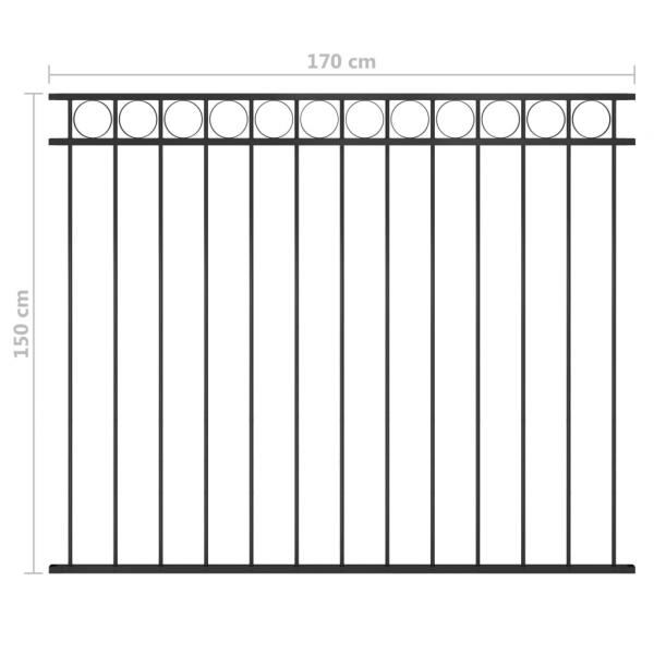 Zaunfeld Stahl 1,7x1,5 m Schwarz