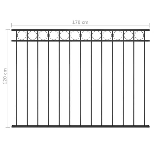 Zaunfeld Stahl 1,7x1,2 m Schwarz