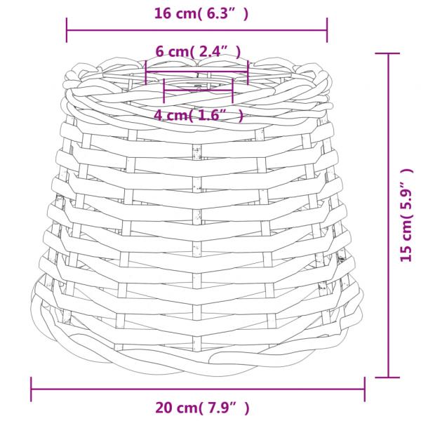 Lampenschirm Braun Ø20x15 cm Korbweide