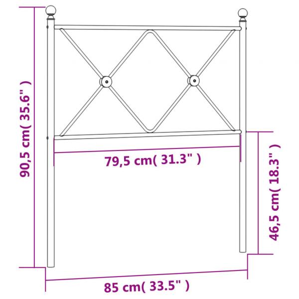 Kopfteil Metall Weiß 80 cm