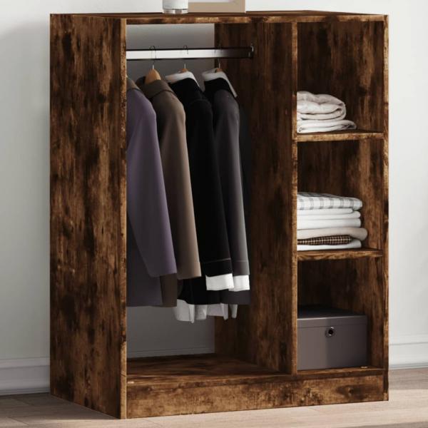 ARDEBO.de - Kleiderschrank Betongrau 77x48x102 cm Holzwerkstoff