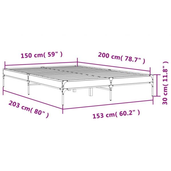 Bettgestell Schwarz 150x200 cm Holzwerkstoff und Metall