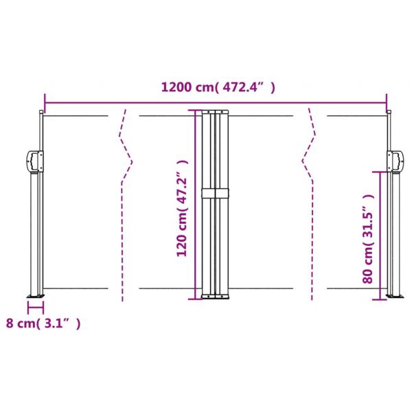 Seitenmarkise Ausziehbar Beige 120x1200 cm