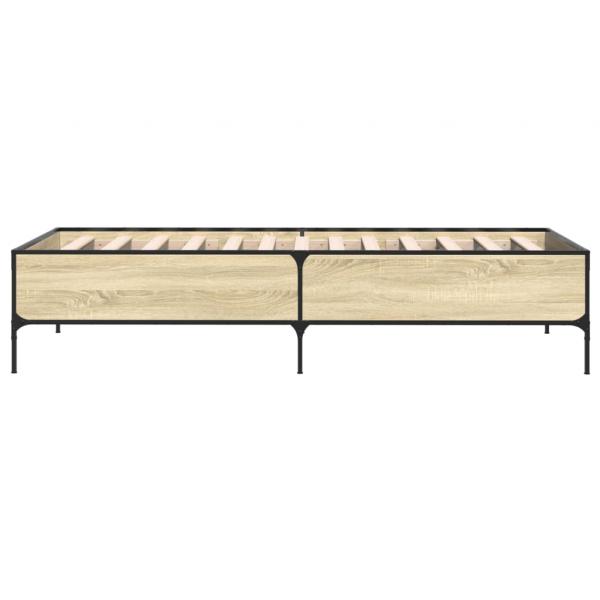 Bettgestell Sonoma-Eiche 75x190 cm Holzwerkstoff und Metall