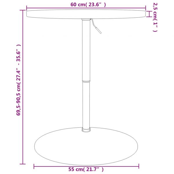 Bartisch Ø60x90,5 cm Massivholz Buche