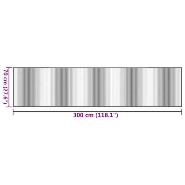 Teppich Rechteckig Schwarz 70x300 cm Bambus