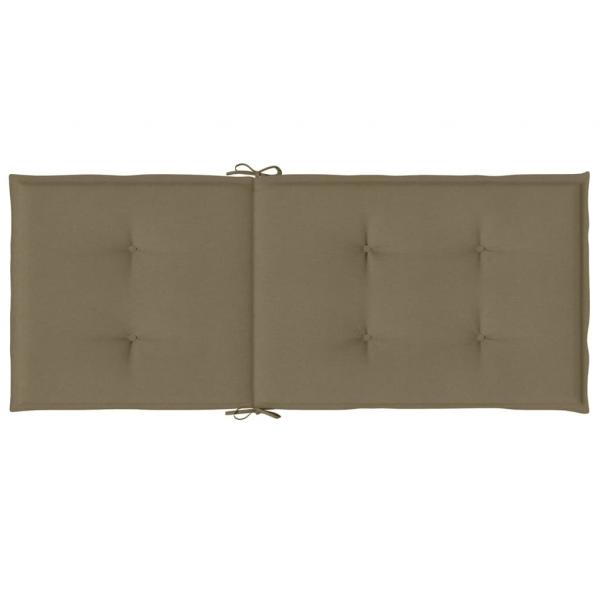 Hochlehner-Auflagen 2 Stk. Melange Taupe 120x50x4 cm Stoff