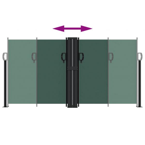 Seitenmarkise Ausziehbar Dunkelgrün 120x1000 cm