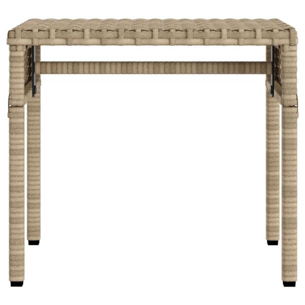 Sonnenliege mit Dach und Tisch Beige Poly Rattan