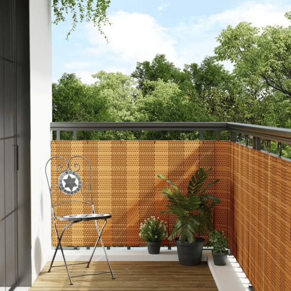 ARDEBO.de - Balkon-Sichtschutz Hellbraun 400x90 cm Poly Rattan