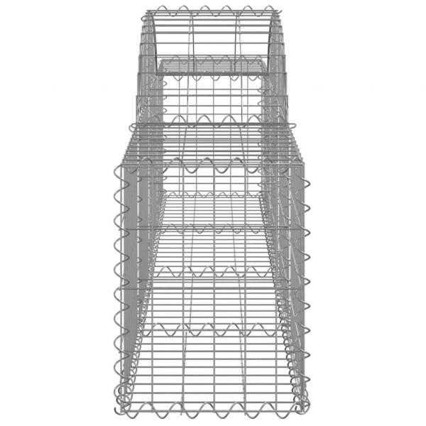 Gabionen mit Hochbogen 5 Stk. 200x30x40/60 cm Verzinktes Eisen