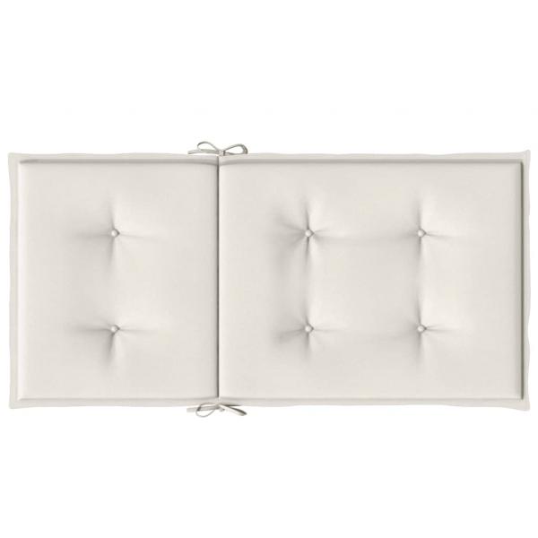 Niedriglehner-Auflagen 4 Stk. Melange Creme 100x50x4 cm Stoff