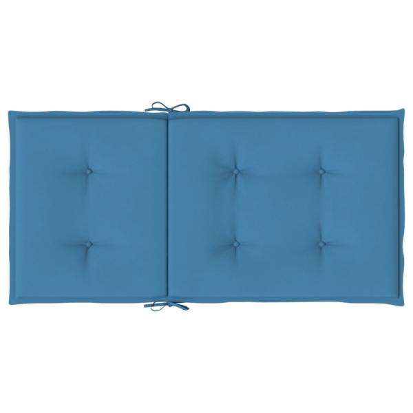 Niedriglehner-Auflagen 6 Stk. Melange Blau 100x50x4 cm Stoff