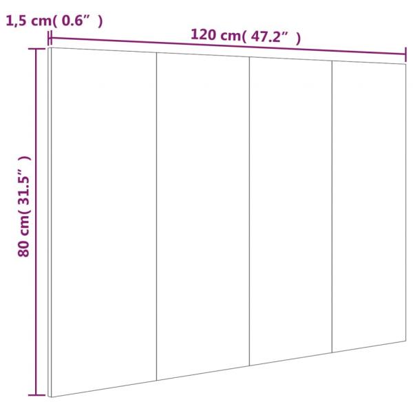 Kopfteil Grau Sonoma 120x1,5x80 cm Holzwerkstoff