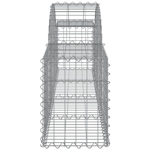 Gabionen mit Hochbogen 6 Stk. 200x30x40/60 cm Verzinktes Eisen