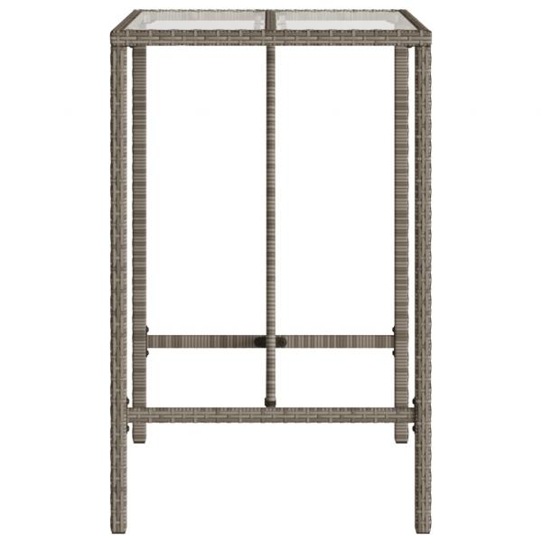 Garten-Bartisch Grau 70x70x110 cm Poly Rattan