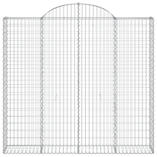 Gabione mit Hochbogen 200x30x180/200 cm Verzinktes Eisen