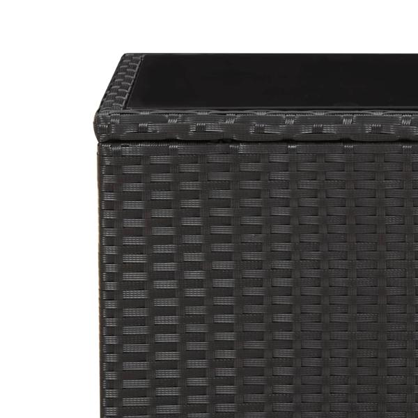 3-tlg. Garten-Essgruppe mit Kissen Schwarz Poly Rattan