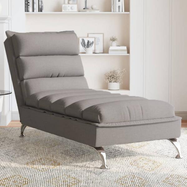 ARDEBO.de - Massage-Chaiselongue mit Kissen Taupe Stoff