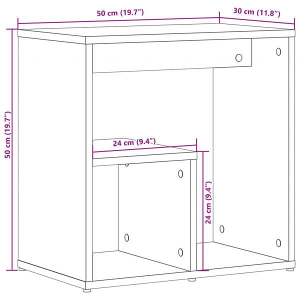 Beistelltisch Grau Sonoma 50x30x50 cm Holzwerkstoff