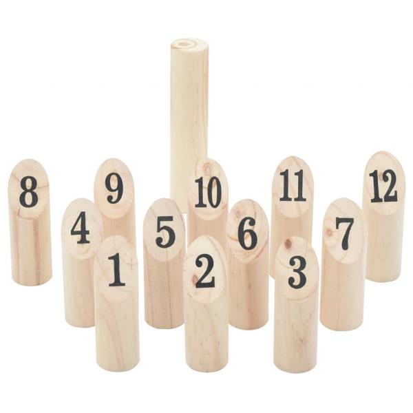 ARDEBO.de - 13-tlg. Kubb-Spielset mit Tragetasche Massivholz Kiefer