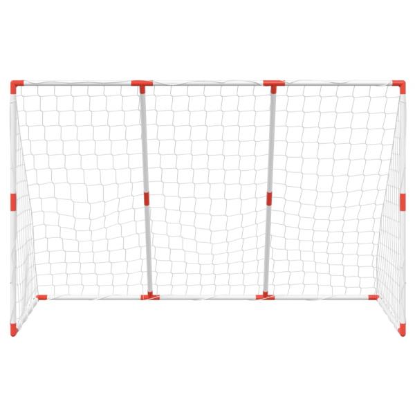 Fußballtor für Kinder mit Bällen 2-in-1 Weiß 184x64x124 cm