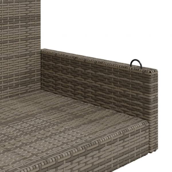 Hängebank Grau 119x56x48 cm Poly Rattan