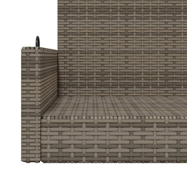 Hängebank Grau 119x56x48 cm Poly Rattan